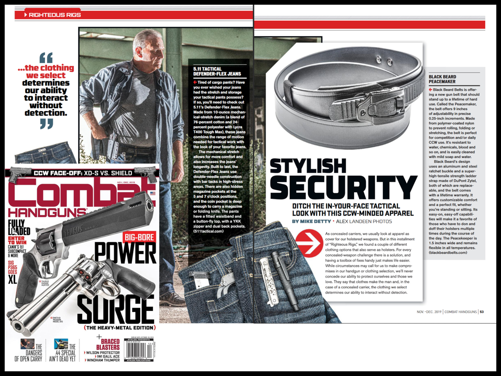 Combat Handguns - Black Beard Peacekeeper Gun Belt