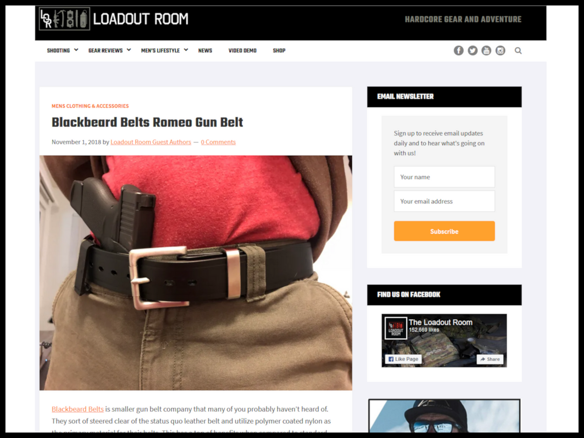 Blackbeard Belts Romeo Gun Belt Black Beard Belts